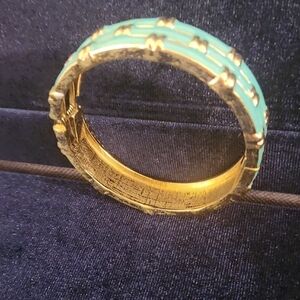 Gold and Turquoise Bangle Bracelet